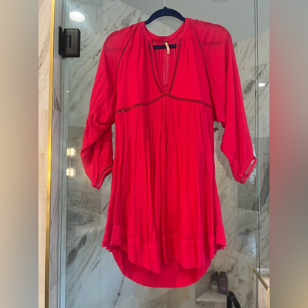 Free people babydoll dress pink Xs